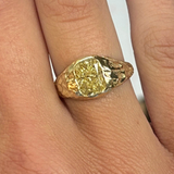 Yellow Cushion Cut Engagement Ring