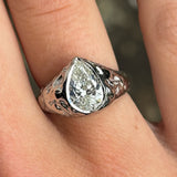 White Gold Pear Ring