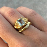 Leo Emerald Molten Ring