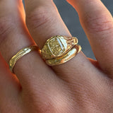 Yellow Cushion Cut Engagement Ring