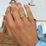 Yellow Cushion Cut Engagement Ring