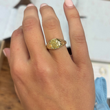 Yellow Cushion Cut Engagement Ring